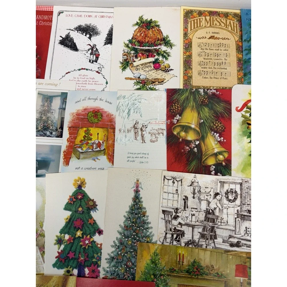 Vintage Christmas Cards Fronts ONLY Traditional Scrapbooking Decoupage Lot 50+